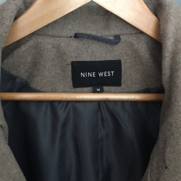 Nine West Color Block Button Up Wool Pea Coat - Picture 3 of 5